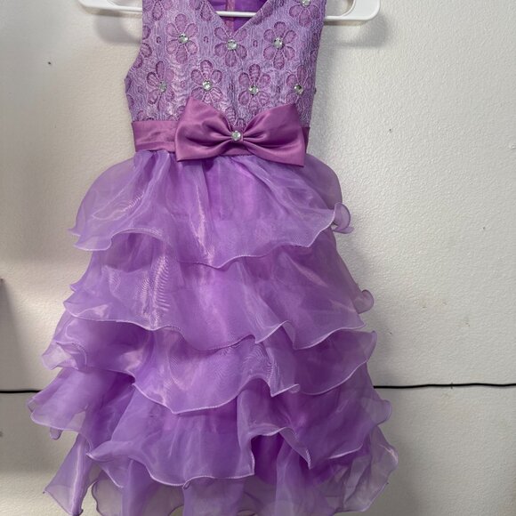 Unk Brand Purple Dress Size 7 Little Girls Formal Party Cosstume - Picture 2 of 8